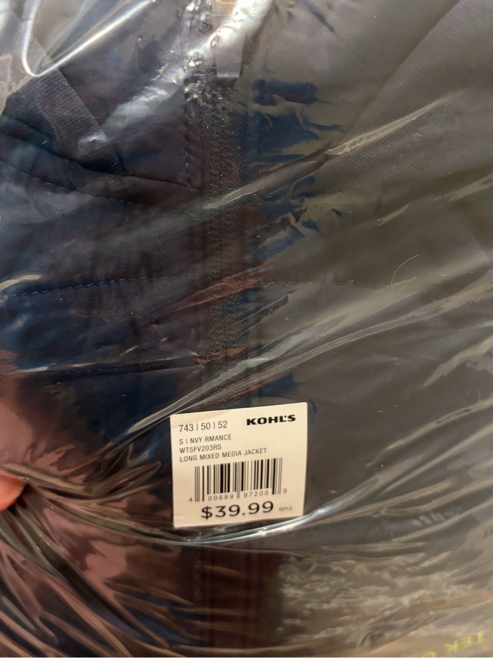 tek gear Navy Lightweight Puffer Jacket - Picture 3 of 4